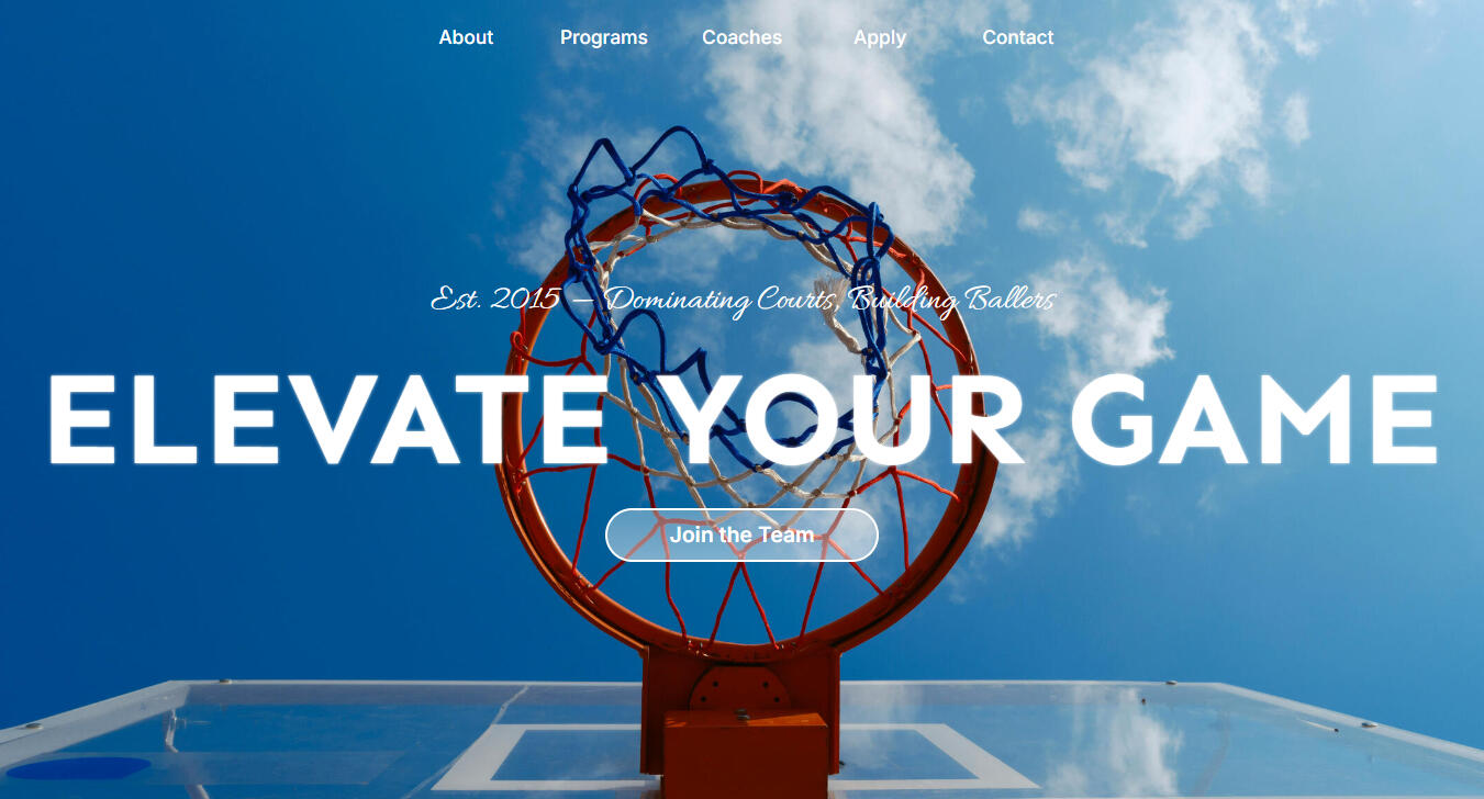 The Basket Court - Academy Website Design ↗